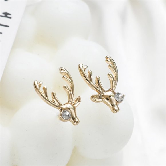 ♠️ NEW Reindeer Earrings in Gold - Picture 3 of 7